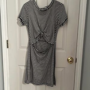 Navy and White Cut Out Short Sleeve Dress - NEVER WORN